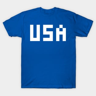 Pixel USA White Letters Blue T-Shirt